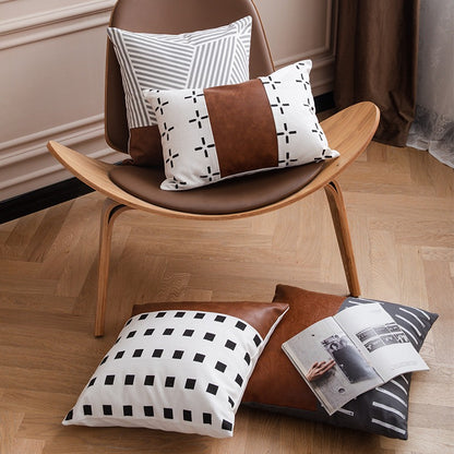 Simple Modern Nordic Leather Stitching Sofa Cushion - Harmony Gallery