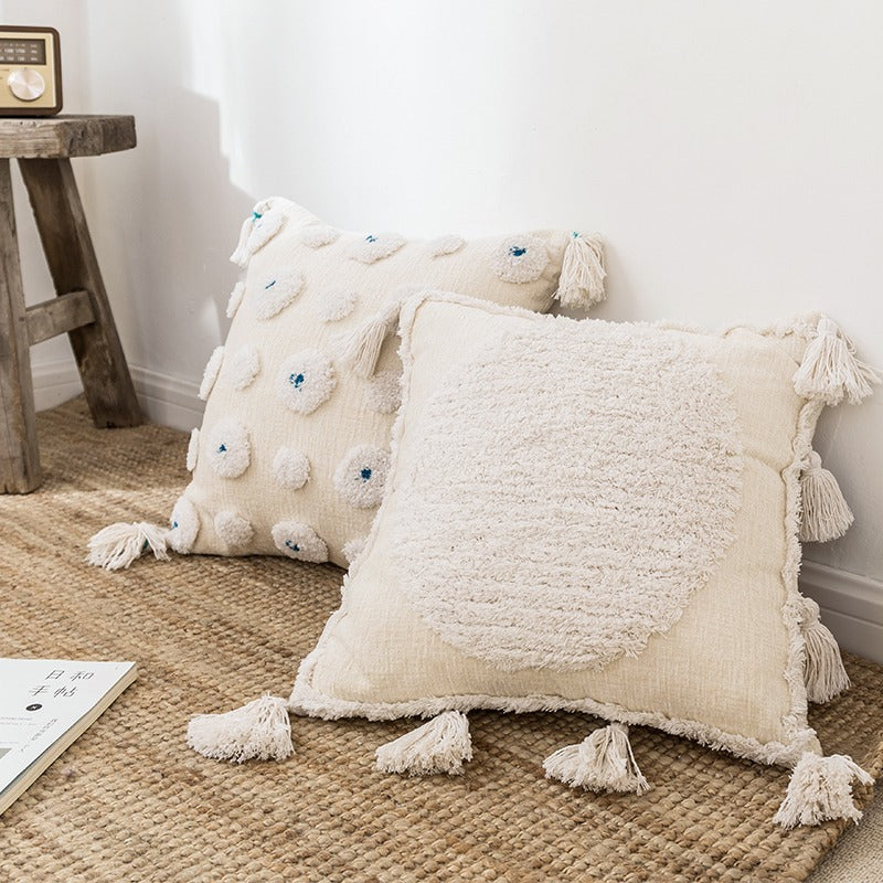 Handmade Bohemian Style Indian Tufted Pillow Cushion - Harmony Gallery