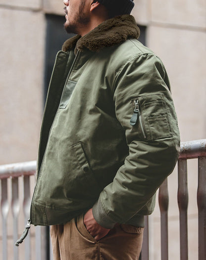 American B15 Bomber Air Force Pilot Fur Collar Men's Jacket - Harmony Gallery