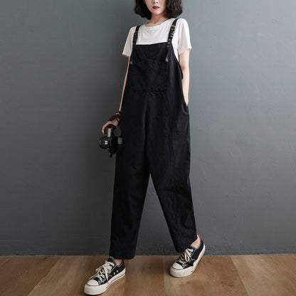 Solid Color Crotch Casual Women's Overall - Harmony Gallery