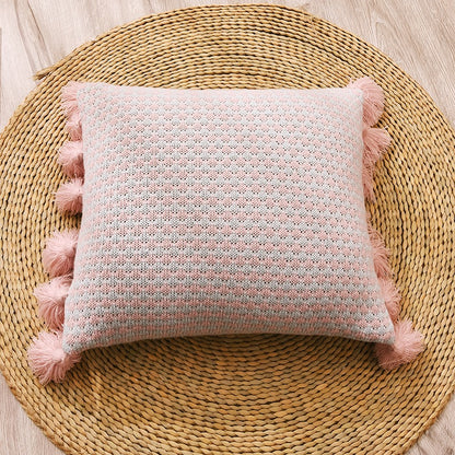 Knitted Yarn-Dyed Tassel Decoration Sofa Cushion - Harmony Gallery