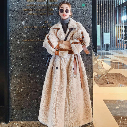 Lamb Wool Cotton-Padded Mid-Length Women's Coat - Harmony Gallery