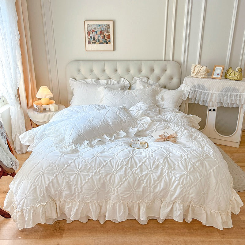 French Princess Washed Cotton Four-Piece Bed Set - Harmony Gallery