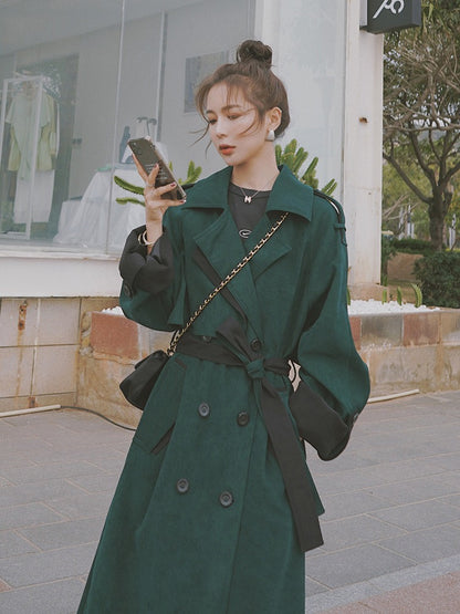 Mid-Length British Style Chic Loose Women's Trench Coat - Harmony Gallery