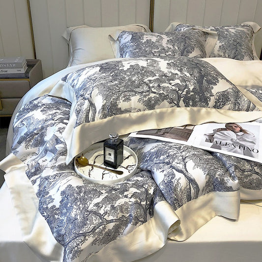 Light Luxury High-End Tencel Four-Piece Summer Bed Set - Harmony Gallery