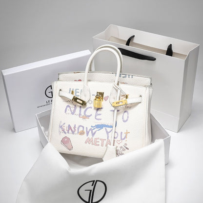 Brooklyn Trendy Graffiti Platinum Women's Handbag - Harmony Gallery