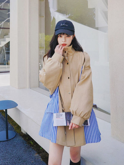Loose Striped Windbreaker Popular Women's Jacket - Harmony Gallery