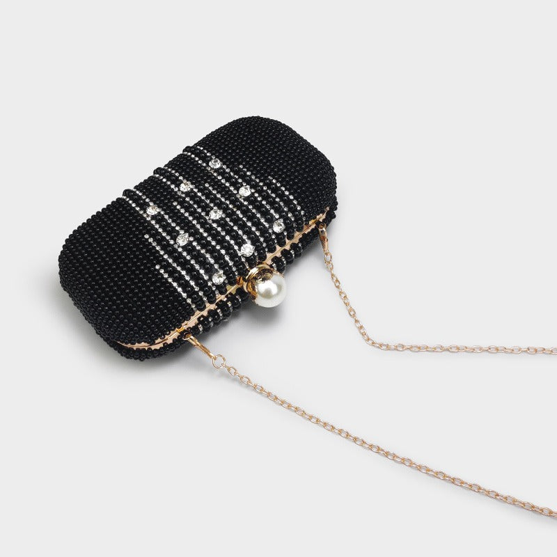 Pearl Rhinestone High-End Diamond Chain Clutch Bag - Harmony Gallery