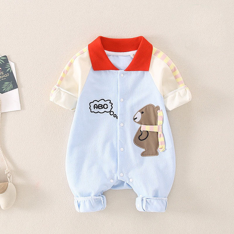 One-Piece Cotton Newborn Cartoon Baby Boy's Romper - Harmony Gallery