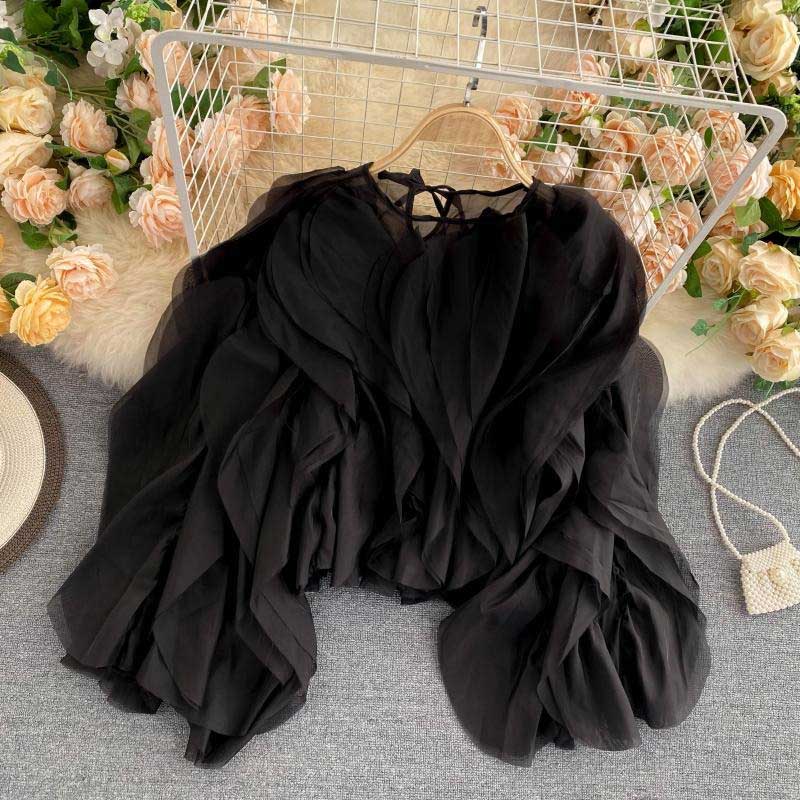 American Design Fairy Multi-Layer Ruffled Chiffon Women's Tops - Harmony Gallery