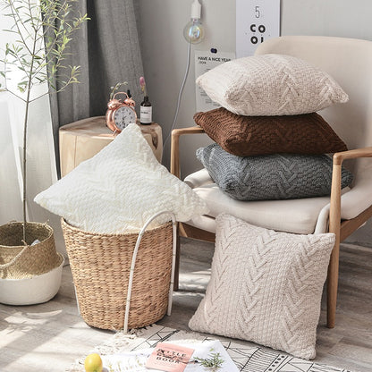 Knitted Nordic Style Woolen Pillow Living Room Sofa Cushion - Harmony Gallery