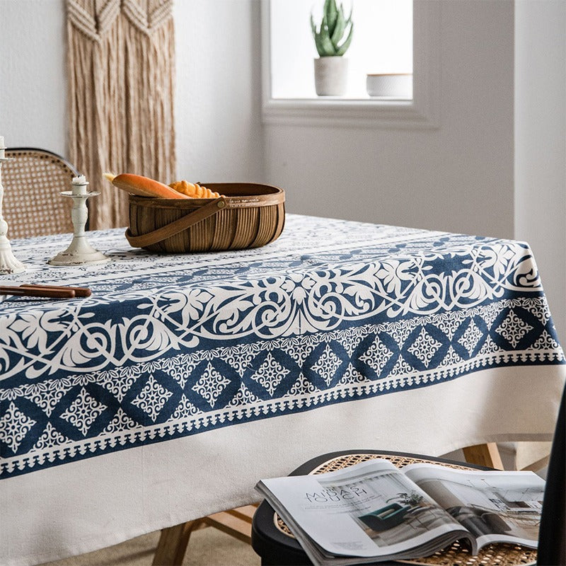 High-Quality Linen Rectangular Nordic Retro Tablecloths - Harmony Gallery