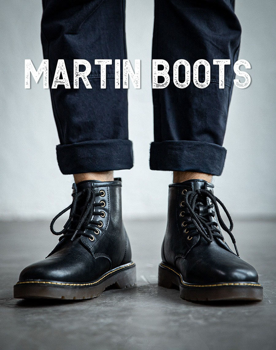 Martin Style British High-Top Winter Leather Unisex Boot - Harmony Gallery