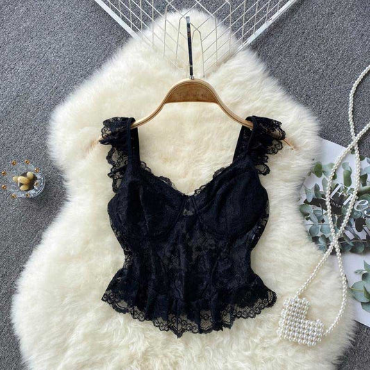 Sexy Lace Fashionable Versatile Summer Women's Top - Harmony Gallery