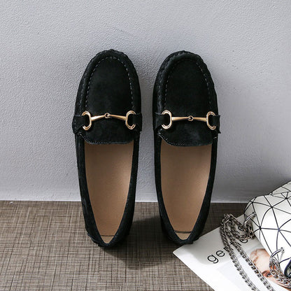 Genuine Leather Fashion All-Match Soft Women's Flat Loafer - Harmony Gallery