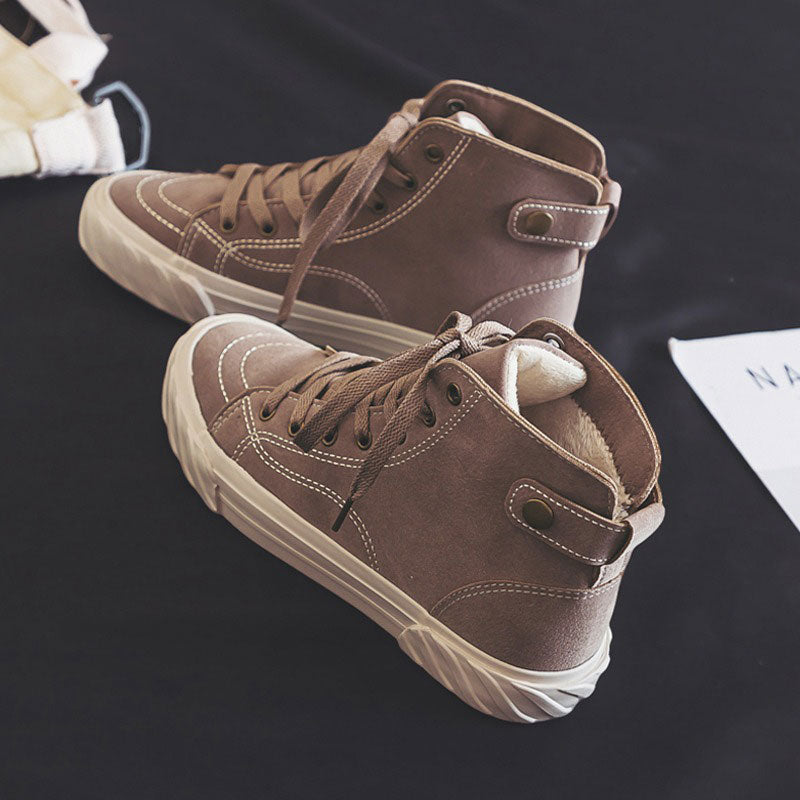 All-Match High-Top Cotton Canvas Winter Women's Boots - Harmony Gallery