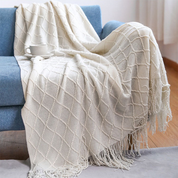 Four Seasons Knitted Nordic Style Sofa Decoration Blanket - Harmony Gallery