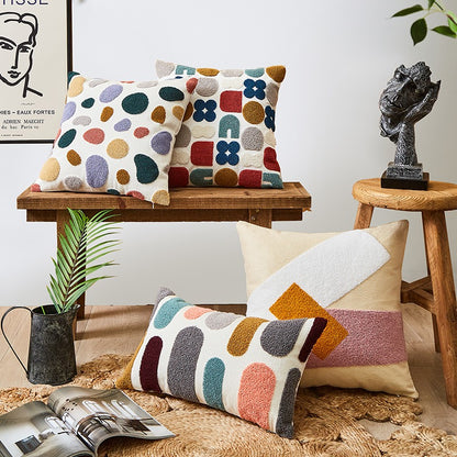 Nordic Cotton Towel Embroidery Living Room Sofa Cushion - Harmony Gallery