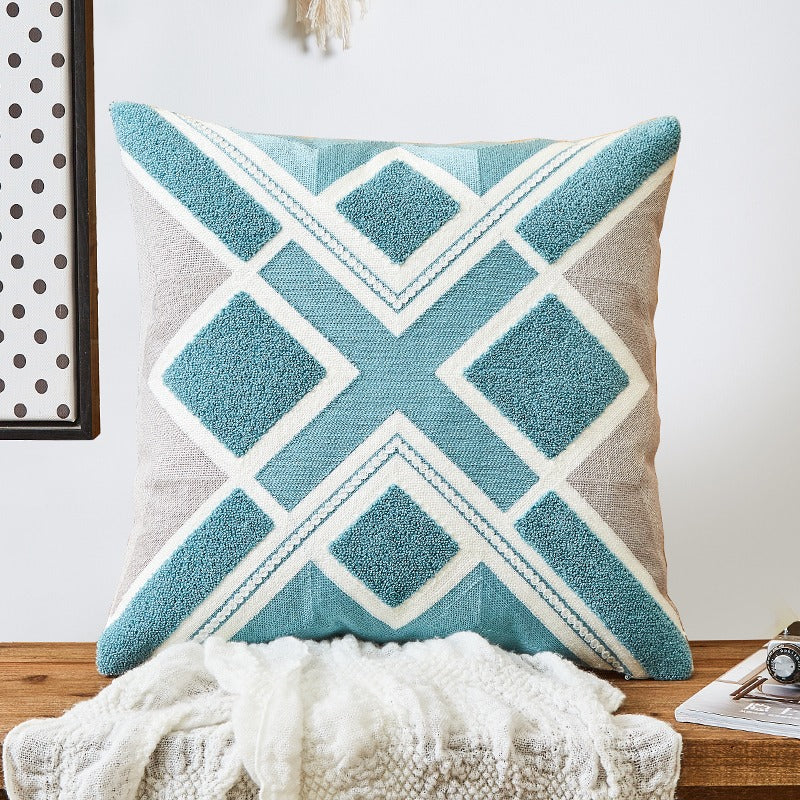 Nordic Simple Cotton Embroidery Living Room Sofa Cushion - Harmony Gallery