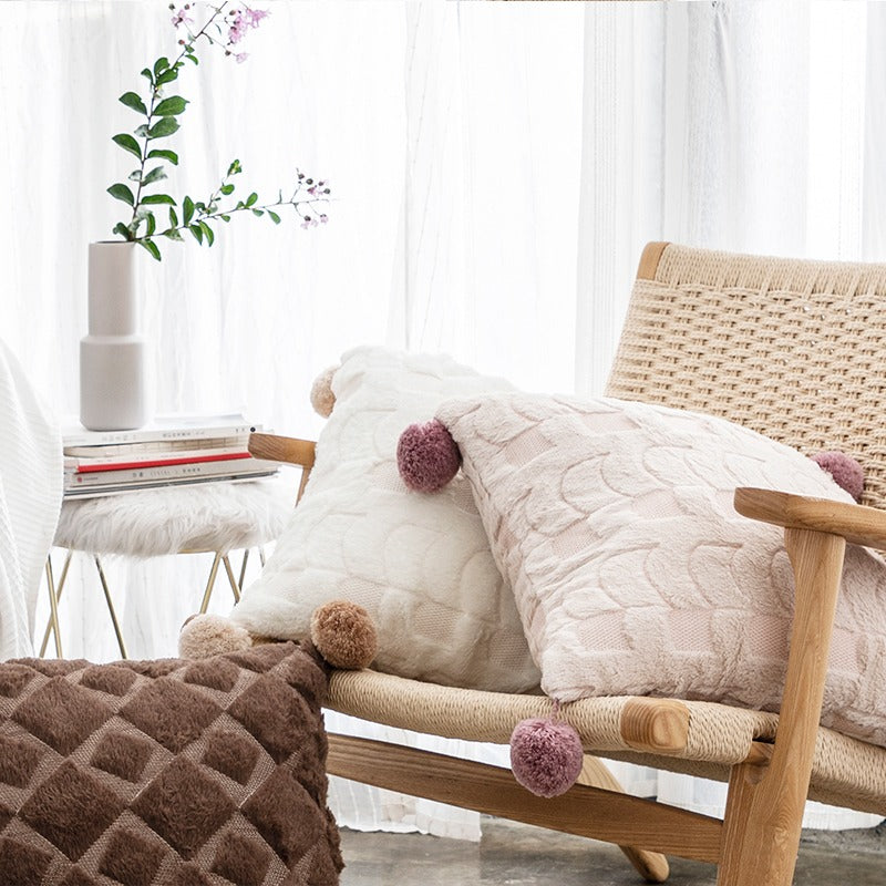 Embroidered Pompon Living Room Sofa Cushion - Harmony Gallery