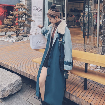 Casual British Style Winter Loose Cotton Women's Coat - Harmony Gallery