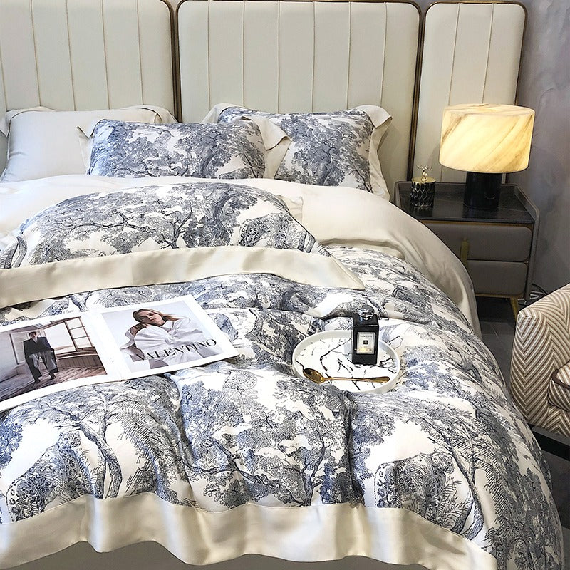 Light Luxury High-End Tencel Four-Piece Summer Bed Set - Harmony Gallery