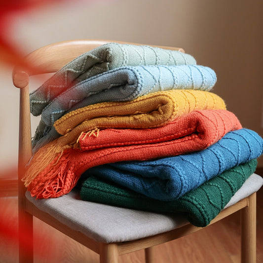 Simple Knitted Bedside Decoration Sofa Blanket - Harmony Gallery