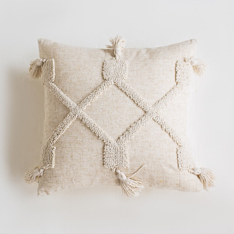Ethnic Handmade Tassel Living Room Sofa Cushion - Harmony Gallery
