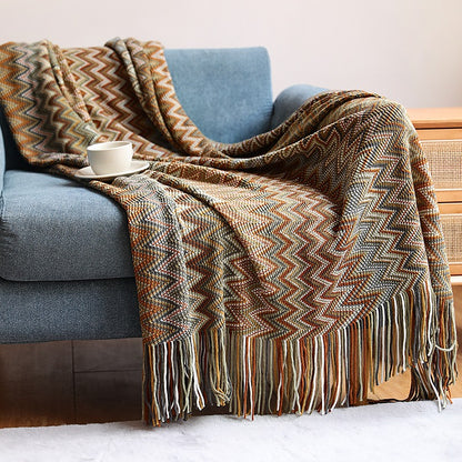 Bohemian Ethnic Knitted Decoration Tapestry Blanket - Harmony Gallery