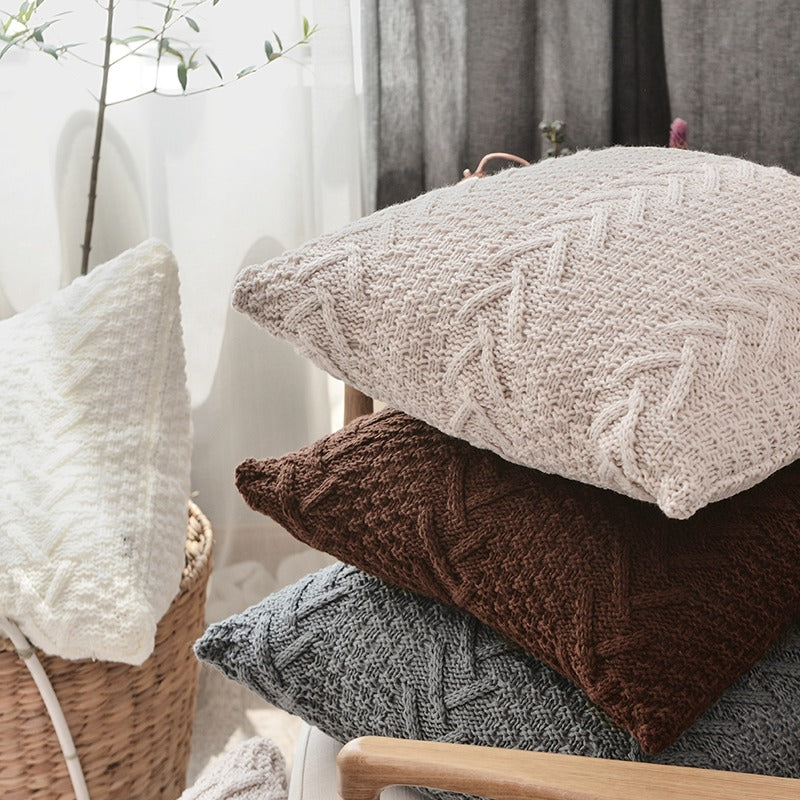 Knitted Nordic Style Woolen Pillow Living Room Sofa Cushion - Harmony Gallery