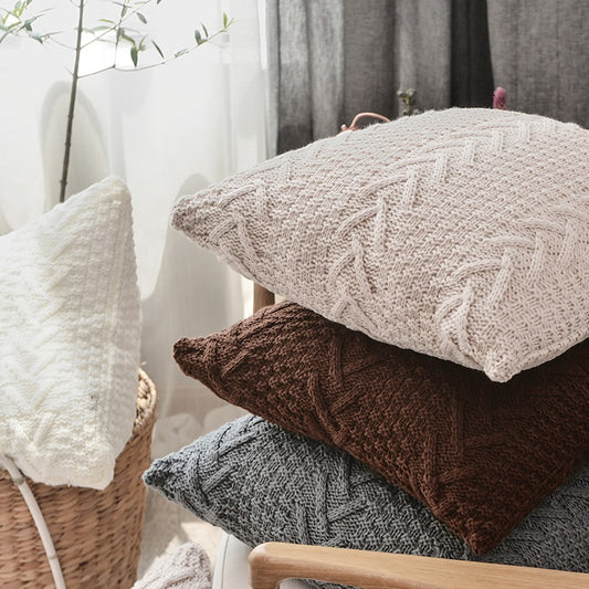 Knitted Nordic Style Woolen Pillow Living Room Sofa Cushion - Harmony Gallery