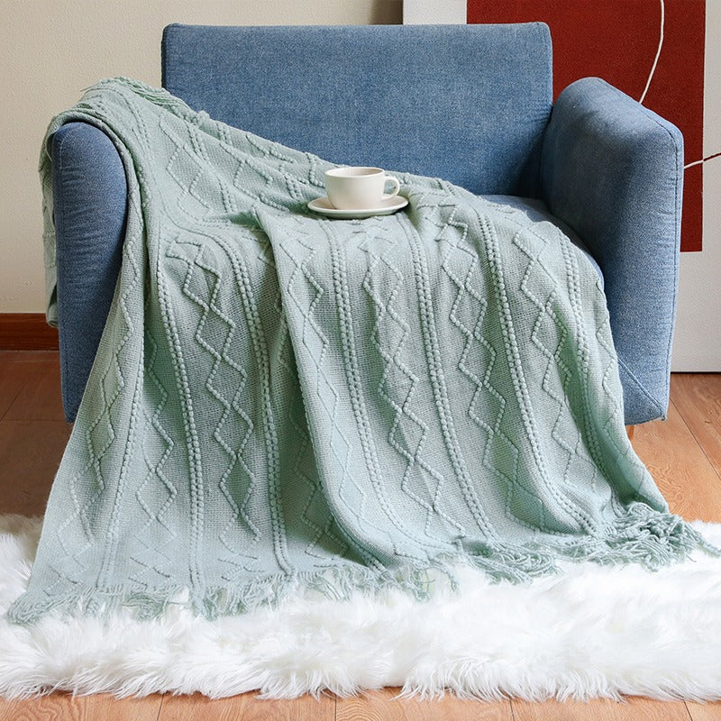 Simple Knitted Bedside Decoration Sofa Blanket - Harmony Gallery