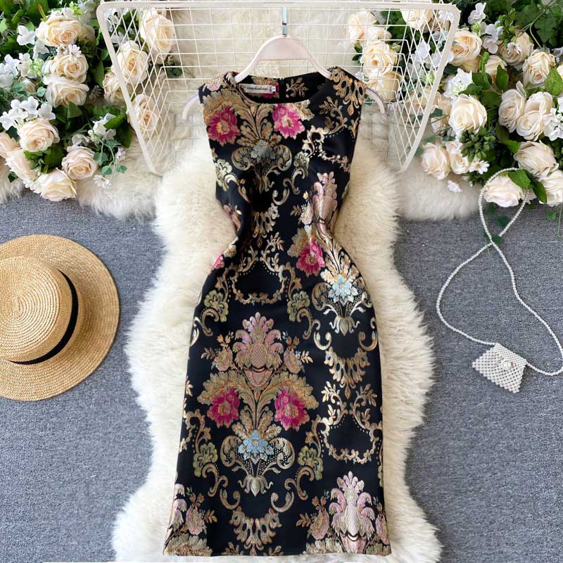 Adorable Luxury Embroidery Jacquard Women's Dress - Harmony Gallery
