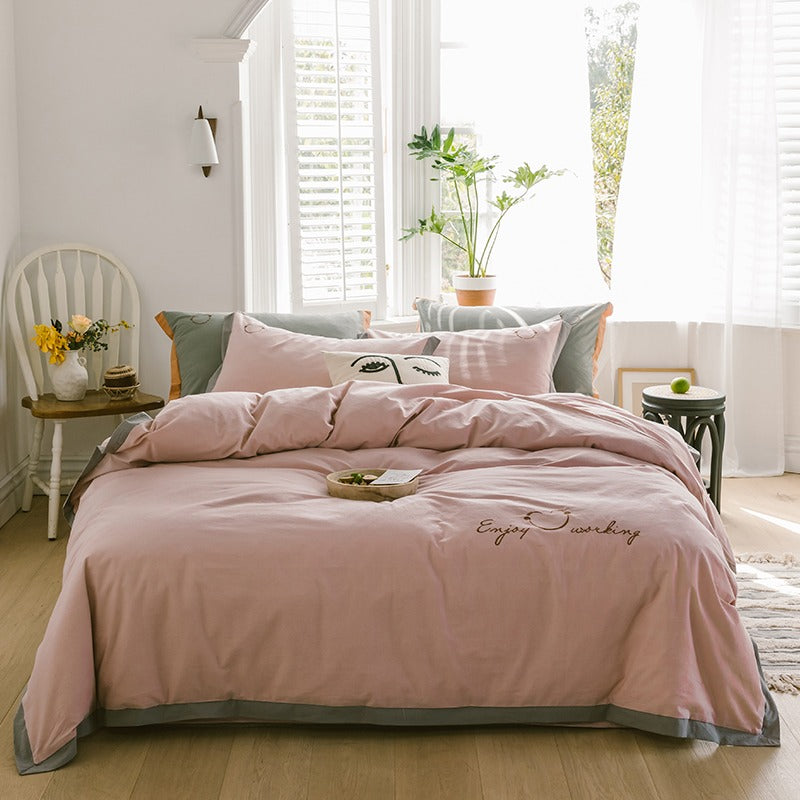 Simple Scandinavian Four-Piece Cotton Super Soft Bed Set - Harmony Gallery