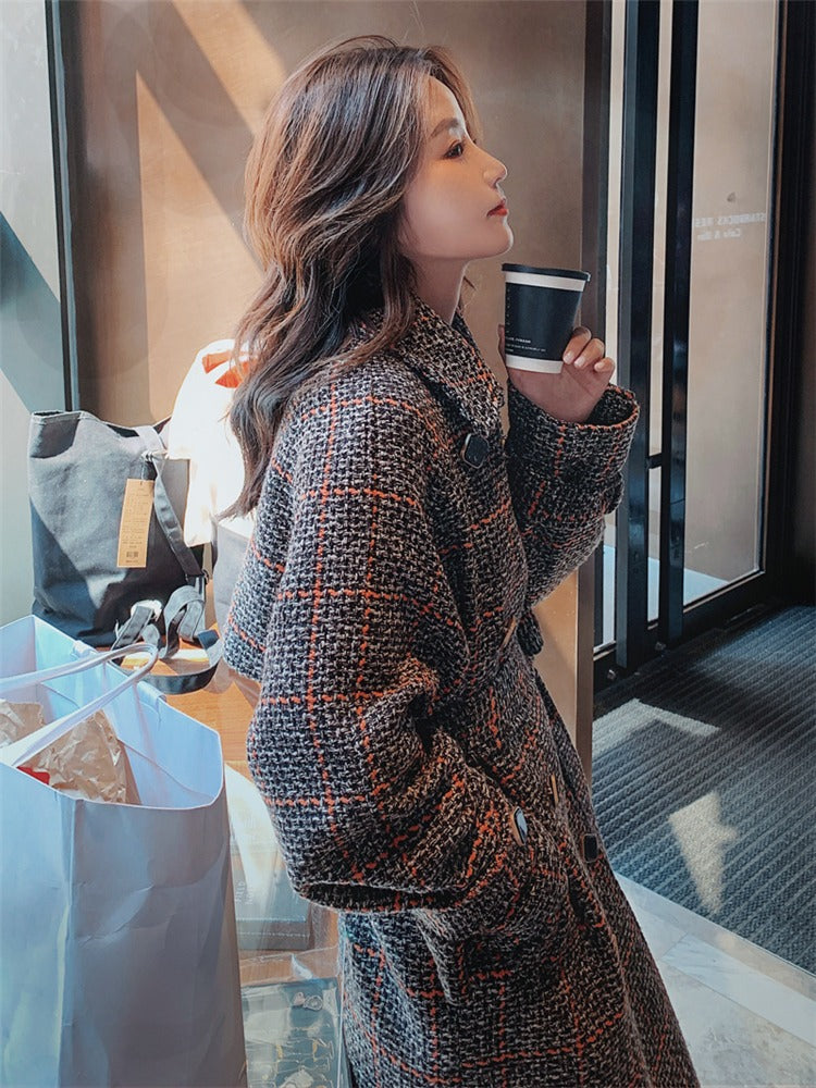 Coarse Mid-Length Casual Fashion Woolen Women's Coat - Harmony Gallery
