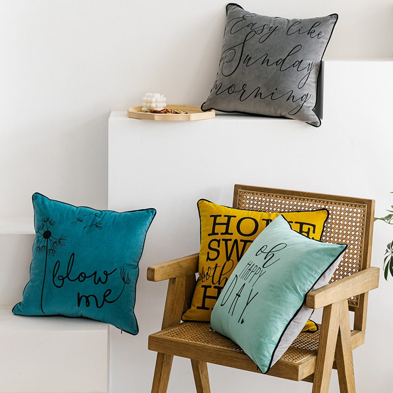 Nordic Letter Printing Living Room Sofa Home Cushion - Harmony Gallery