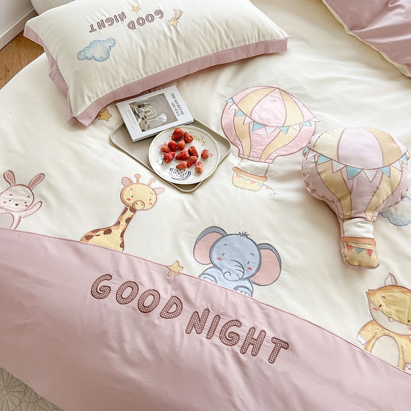 Pet Paradise Cartoon Cotton Four-Piece Bed Set - Harmony Gallery