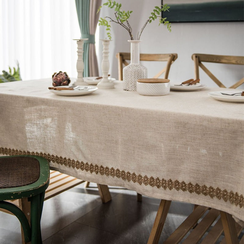 Simple Cotton Literary Retro Rectangular Decorative Tablecloths - Harmony Gallery