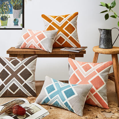 Nordic Simple Cotton Embroidery Living Room Sofa Cushion - Harmony Gallery