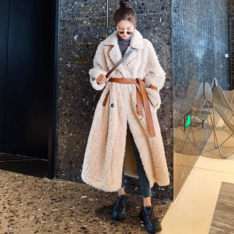 Lamb Wool Cotton-Padded Mid-Length Women's Coat - Harmony Gallery