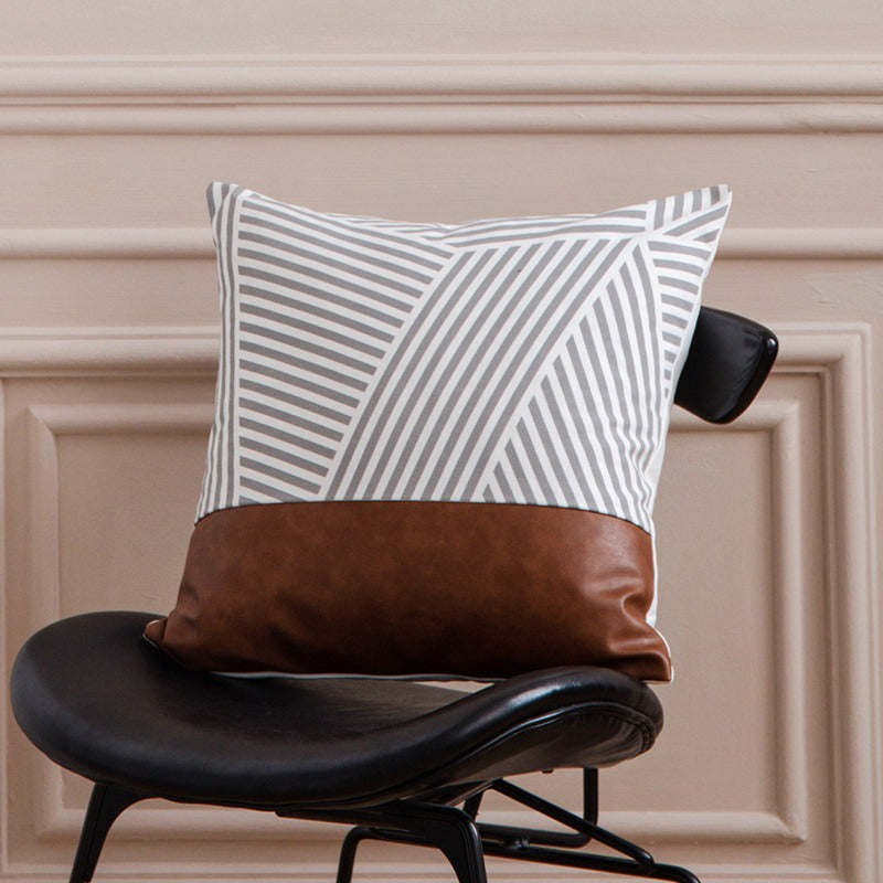 Simple Modern Nordic Leather Stitching Sofa Cushion - Harmony Gallery