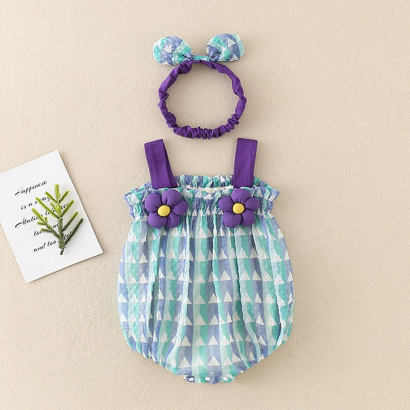 Cotton Summer Thin Suit One-Piece Baby Girl's Romper - Harmony Gallery