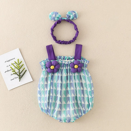 Cotton Summer Thin Suit One-Piece Baby Girl's Romper - Harmony Gallery
