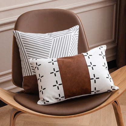 Simple Modern Nordic Leather Stitching Sofa Cushion - Harmony Gallery