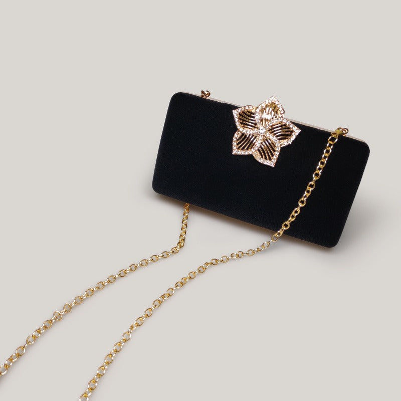 Bridal Evening Diamond Red Velvet Square Hand Bag - Harmony Gallery