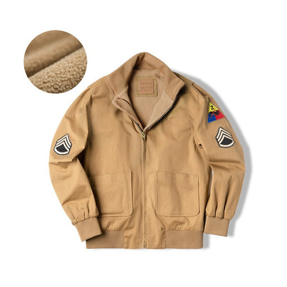 American Retro World War II Fury Tank Army Edition Men's Coat - Harmony Gallery