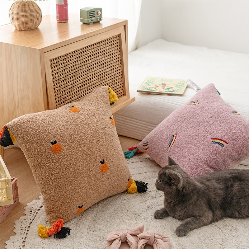 Teddy Velvet Bedroom Homestay Decoration Sofa Cushion - Harmony Gallery