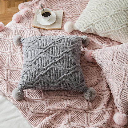 Nordic Ball Pillow Living Room Sofa Chenille Cushion - Harmony Gallery