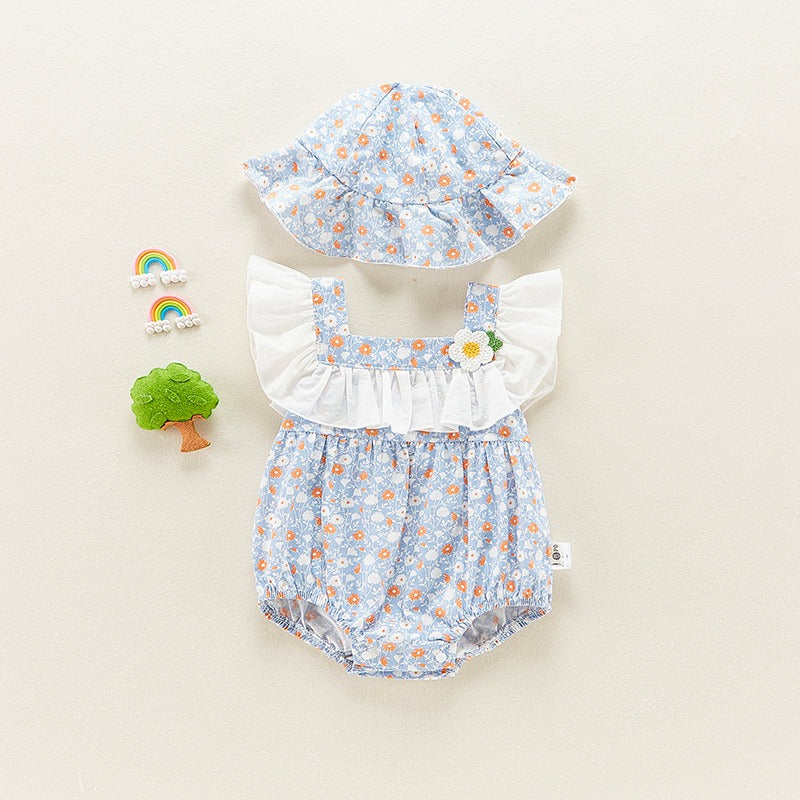 Triangle Summer One-Piece Wrap Dress Baby Girl's Romper - Harmony Gallery