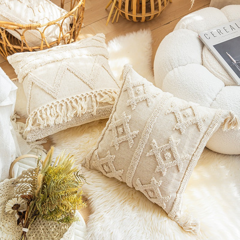 Bohemian Handmade Tassel Embroidery Living Room Cushion - Harmony Gallery